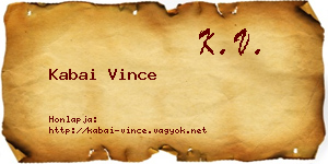 Kabai Vince névjegykártya