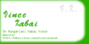 vince kabai business card